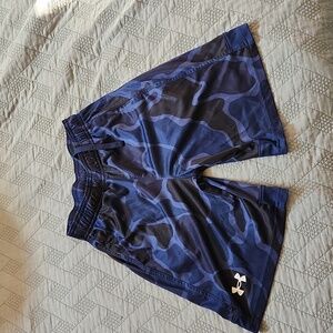 Boys Under Armour Heatgear Blue Camo Shorts Size Youth Medium